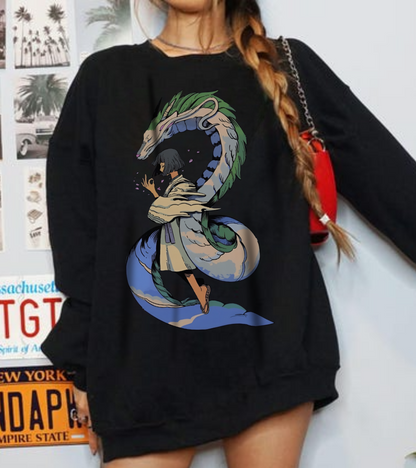 Haku Spirited Away Sweatshirt – 100% Cotton Studio Ghibli Anime Pullover