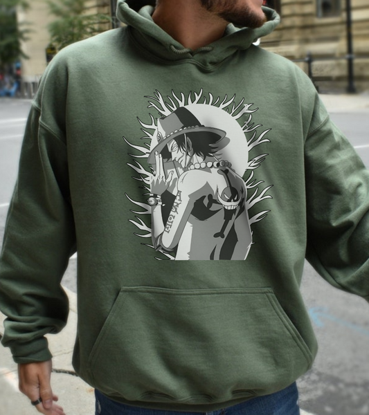 Portgas D. Ace One Piece Hoodie – 100% Cotton Anime Hoodie for Fire Fist Fans