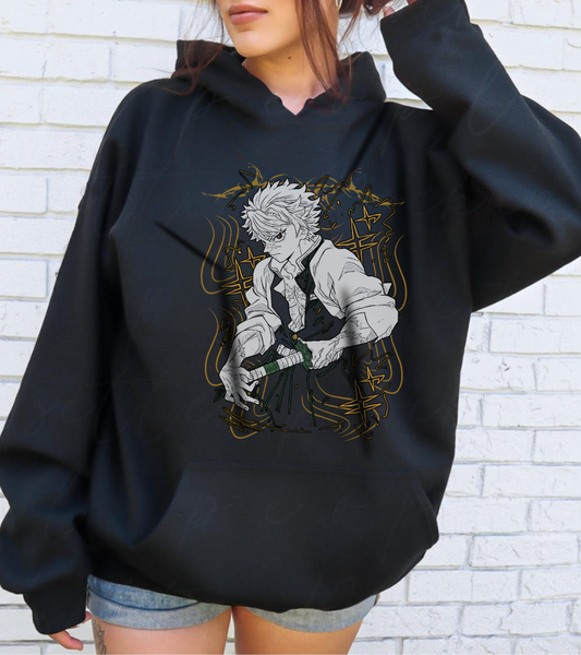 Sanemi Shinazugawa Demon Slayer Hoodie – 100% Cotton Anime Streetwear for Kimetsu no Yaiba Fans