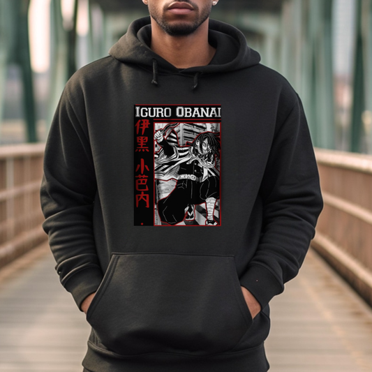 Iguro Obanai Hoodie | Demon Slayer Serpent Hashira | 100% Cotton Anime Hoodie