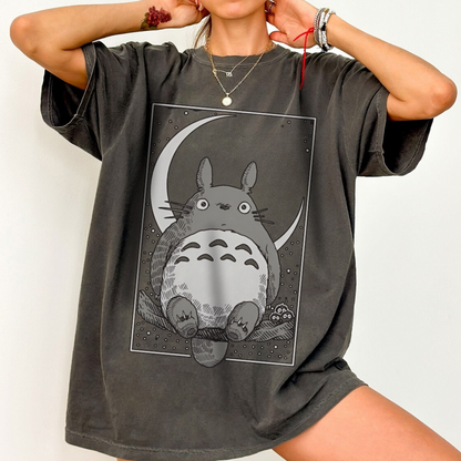 Totoro Sleep Shirt – Cozy Ghibli T-Shirt 100% Cotton for Anime and Nature Lovers
