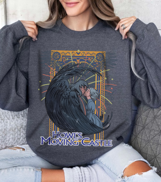 Howl’s Moving Castle Sweatshirt – 100% Cotton Anime Pullover for Studio Ghibli Fans