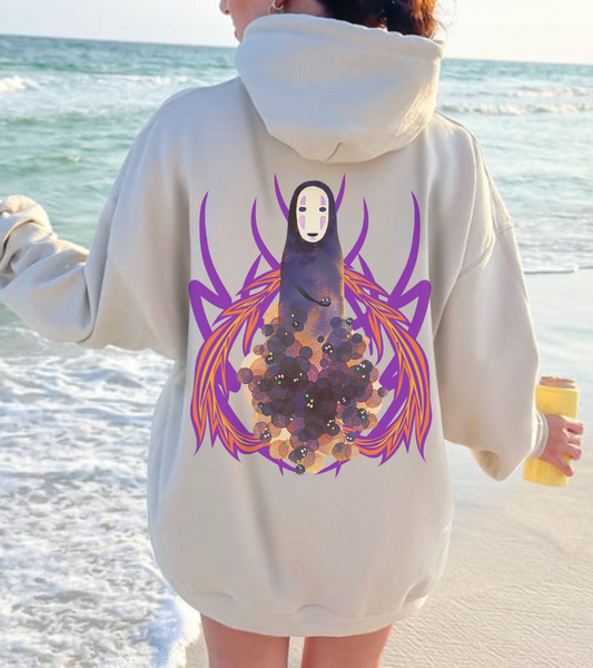 No Face Studio Ghibli Hoodie – 100% Cotton Spirited Away Back Print Pullover