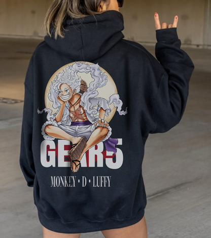 Monkey D. Luffy Gear 5 Back Print Hoodie – 100% Cotton One Piece Anime Sweatshirt