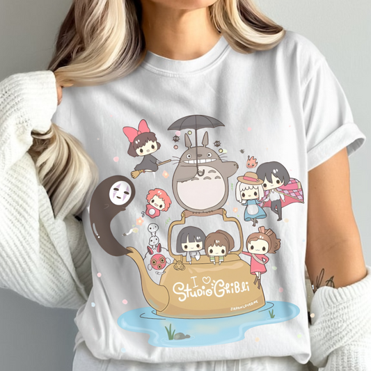 Ghibli Characters T-Shirt – 100% Cotton Studio Ghibli Anime Tee