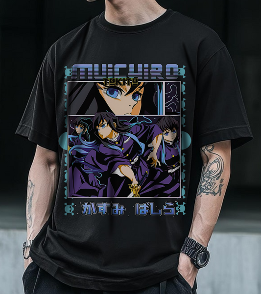 Muichiro Tokito Demon Slayer T-Shirt – 100% Cotton Anime Tee for Mist Hashira Fans