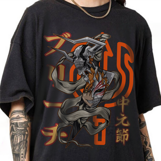Ichigo Kurosaki Bleach T-Shirt – 100% Cotton Anime Tee for Soul Reaper Fans