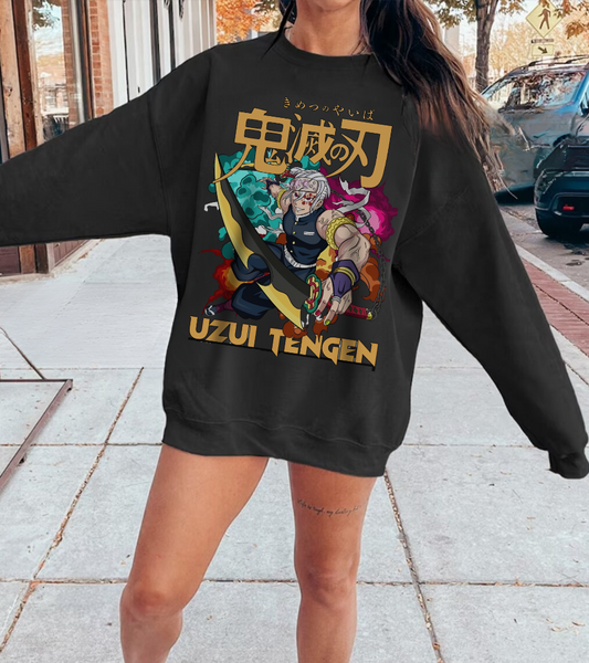 Uzui Tengen Demon Slayer Sweatshirt – 100% Cotton Anime Pullover for Stylish Kimetsu no Yaiba Fans