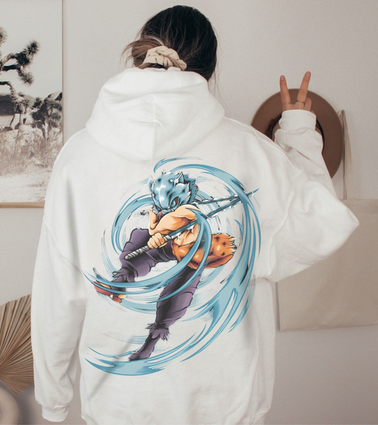 Inosuke Hashibira Back Print Hoodie – 100% Cotton Demon Slayer Anime Hoodie