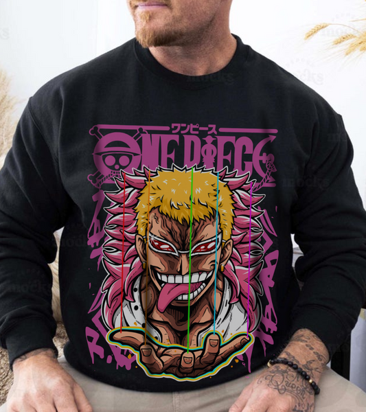 Donquixote Doflamingo Sweatshirt – One Piece 100% Cotton Pullover for Anime Fans