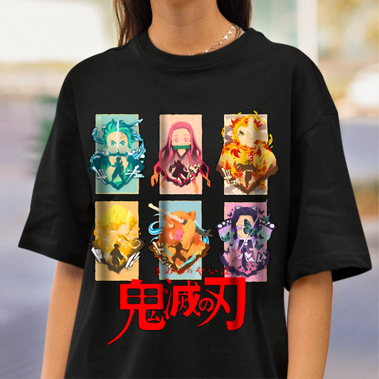 Demon Slayer Characters Art T-Shirt | 100% Cotton Anime Graphic Tee