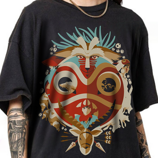 Princess Mononoke Art T-Shirt – 100% Cotton Studio Ghibli Tee