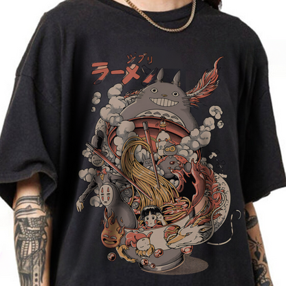 Ghibli Characters Anime T-Shirt | Studio Ghibli Cotton Tee
