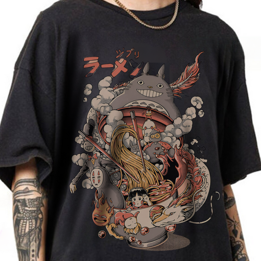 Ghibli Characters Anime T-Shirt | Studio Ghibli Cotton Tee