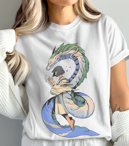 【超安い】 Haku Spirited for Tee Anime Cotton 100% – T-Shirt Away トップス