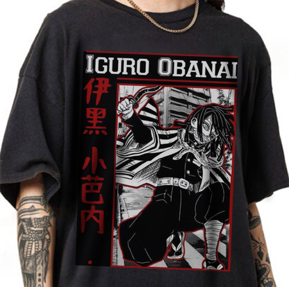 Iguro Obanai T-Shirt | Demon Slayer Serpent Hashira | 100% Cotton Anime Tee