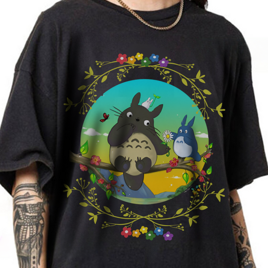 My Neighbor Totoro T-Shirt 100% Cotton Studio Ghibli Anime Tee