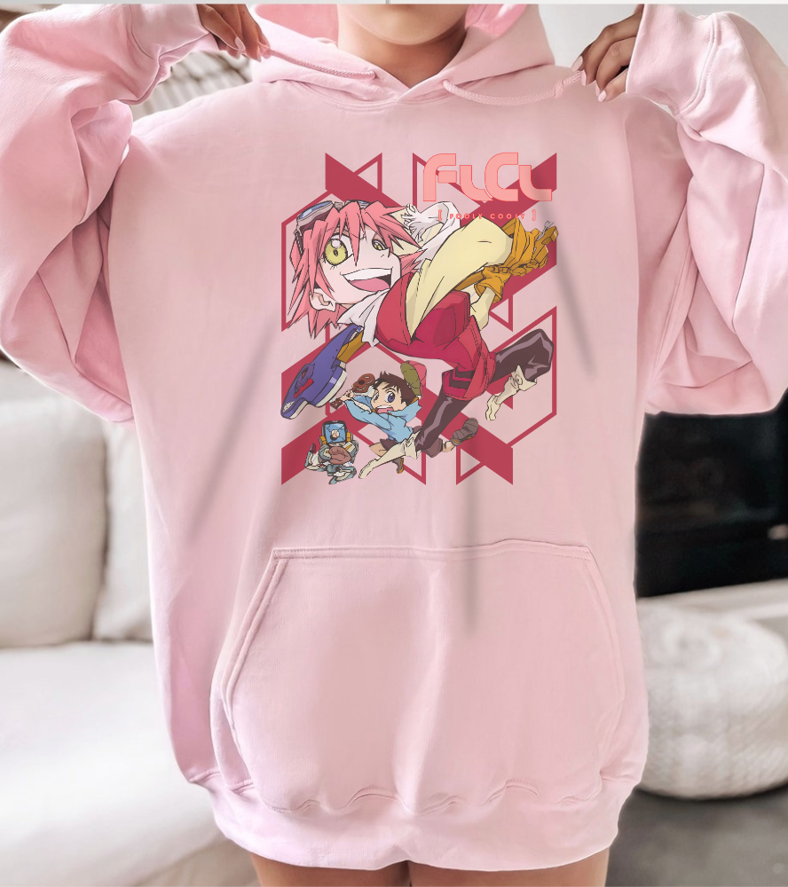 FLCL Hoodie – 100% Cotton Gildan 18500 | Fooly Cooly Classic Anime Hoodie for True Fans