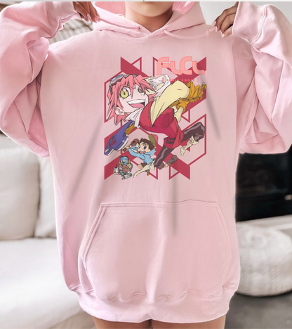 FLCL Hoodie – 100% Cotton Gildan 18500 | Fooly Cooly Classic Anime Hoodie for True Fans
