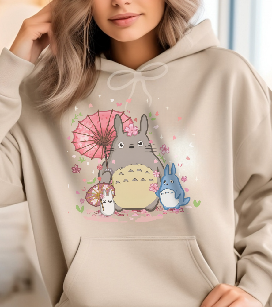 My Neighbor Totoro Studio Ghibli Hoodie – 100% Cotton Gildan 18500 Pullover with Front Print