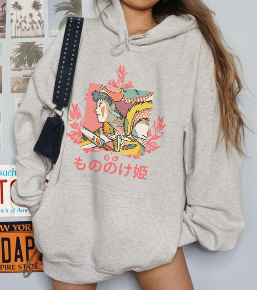 Princess Mononoke Hoodie – 100% Cotton Studio Ghibli Pullover for Anime Fans