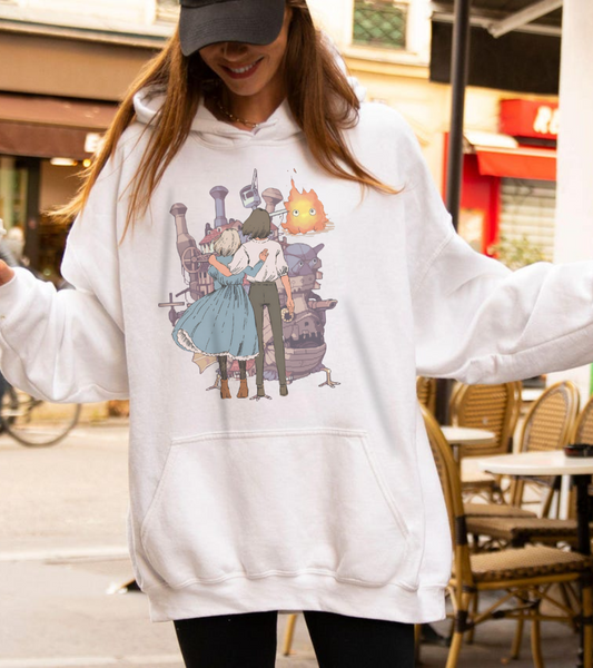 Howl's Moving Castle Love Hoodie – 100% Cotton Studio Ghibli Anime Pullover