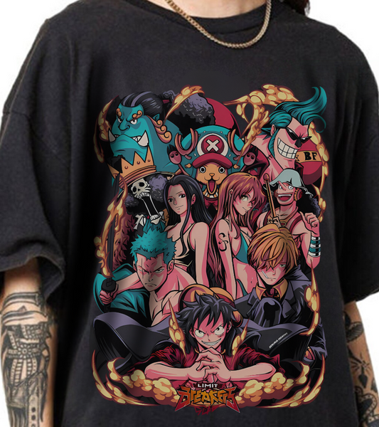 One Piece Characters T-Shirt – 100% Cotton Anime Tee Featuring Straw Hat Crew