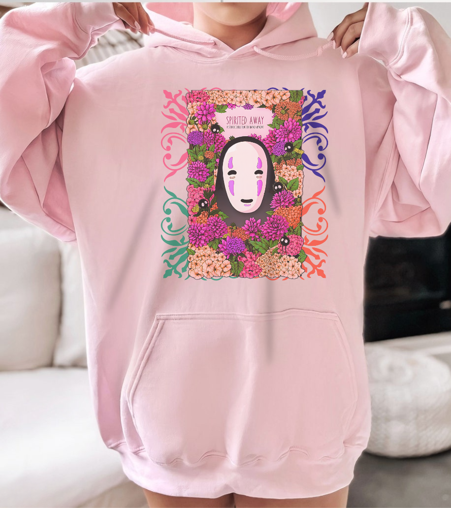No Face Spirited Away Hoodie – 100% Cotton Gildan 18500 | Studio Ghibli Anime Hoodie