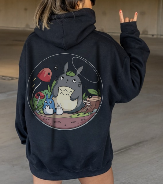 Totoro in a Bubble Hoodie | Studio Ghibli 100% Cotton Back Print Sweatshirt