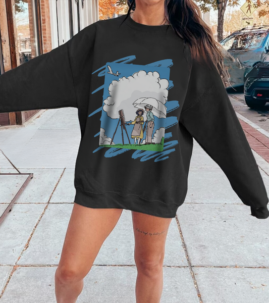 The Wind Rises Studio Ghibli Sweatshirt – 100% Cotton Cozy Anime Pullover for Ghibli Fans