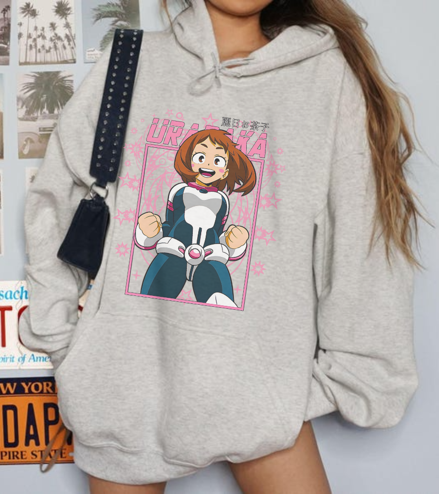 Ochaco Uraraka Hoodie – 100% Cotton Gildan 18500 | My Hero Academia Anime Hoodie for True Fans