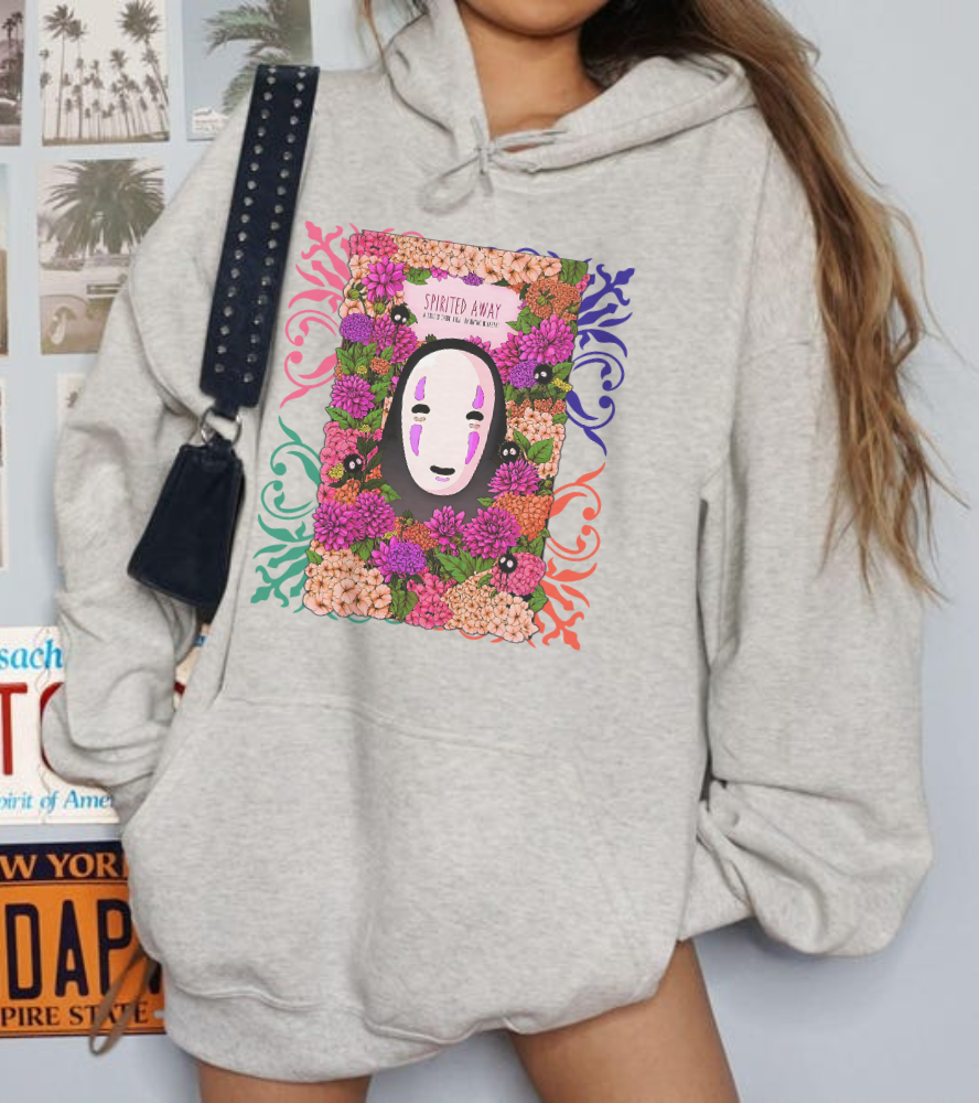 No Face Spirited Away Hoodie – 100% Cotton Gildan 18500 | Studio Ghibli Anime Hoodie