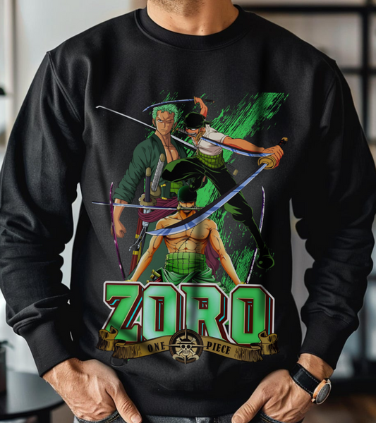Roronoa Zoro Sword Sweatshirt – 100% Cotton One Piece Anime Pullover for True Fans