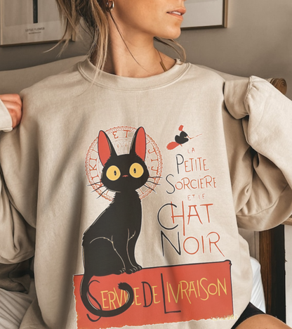 Kiki's Delivery Service Sweatshirt – 100% Cotton Studio Ghibli "Service de Livraison" Cozy Pullover