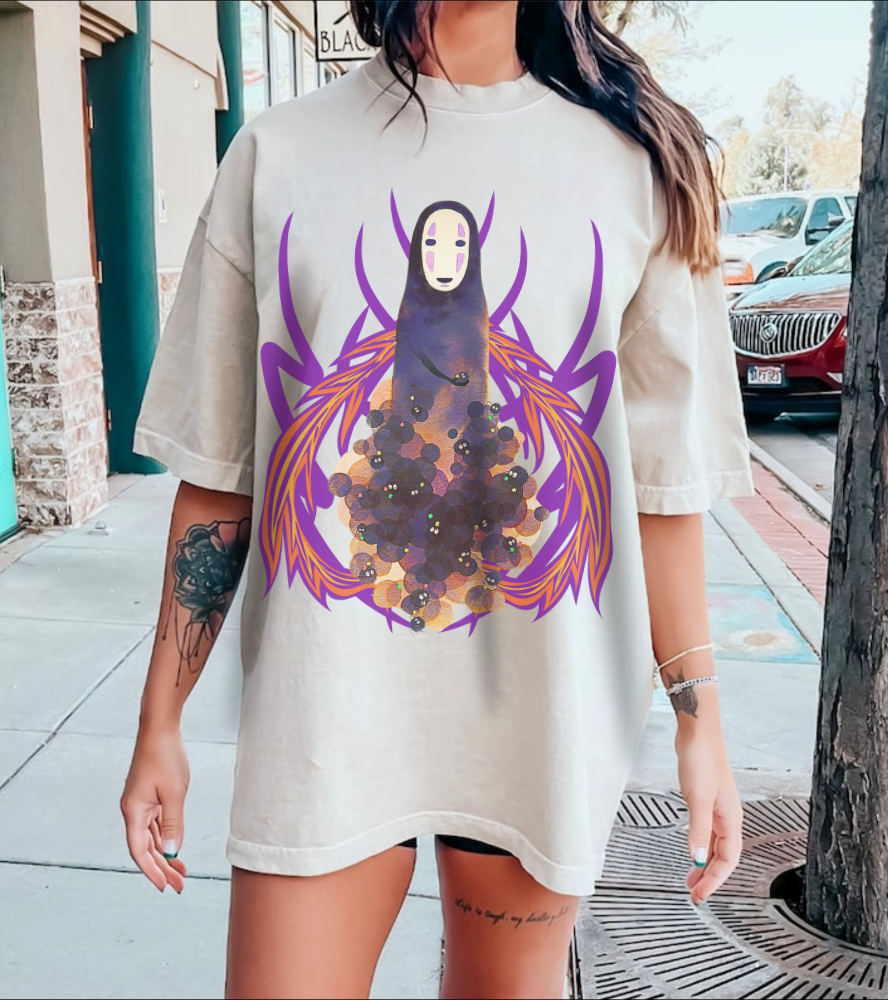 No Face T-Shirt – 100% Cotton Studio Ghibli Spirited Away Anime Tee