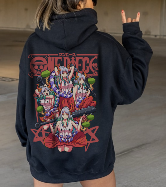 Yamato One Piece Back Print Hoodie – 100% Cotton Wano Arc Anime Hoodie