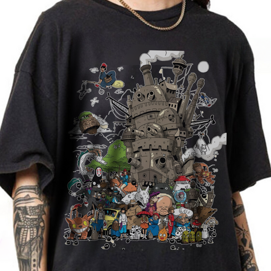 All Ghibli Characters T-Shirt – 100% Cotton Anime Fan Tee