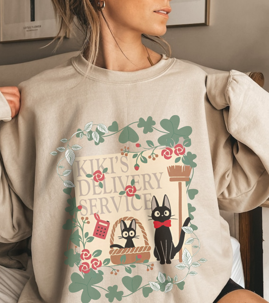Kiki’s Delivery Service Sweatshirt – 100% Cotton Studio Ghibli Pullover for Anime Fans