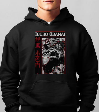 Iguro Obanai Demon Slayer Hoodie – 100% Cotton Anime Hoodie Featuring the Serpent Hashira