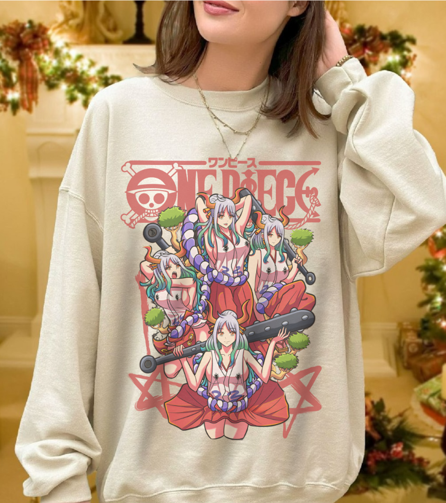 Yamato One Piece Sweatshirt – 100% Cotton Anime Pullover for Wano Arc Fans