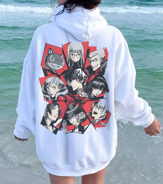 Persona 5 Hoodie with Back Print – 100% Cotton | Phantom Thieves Anime Gamer Hoodie