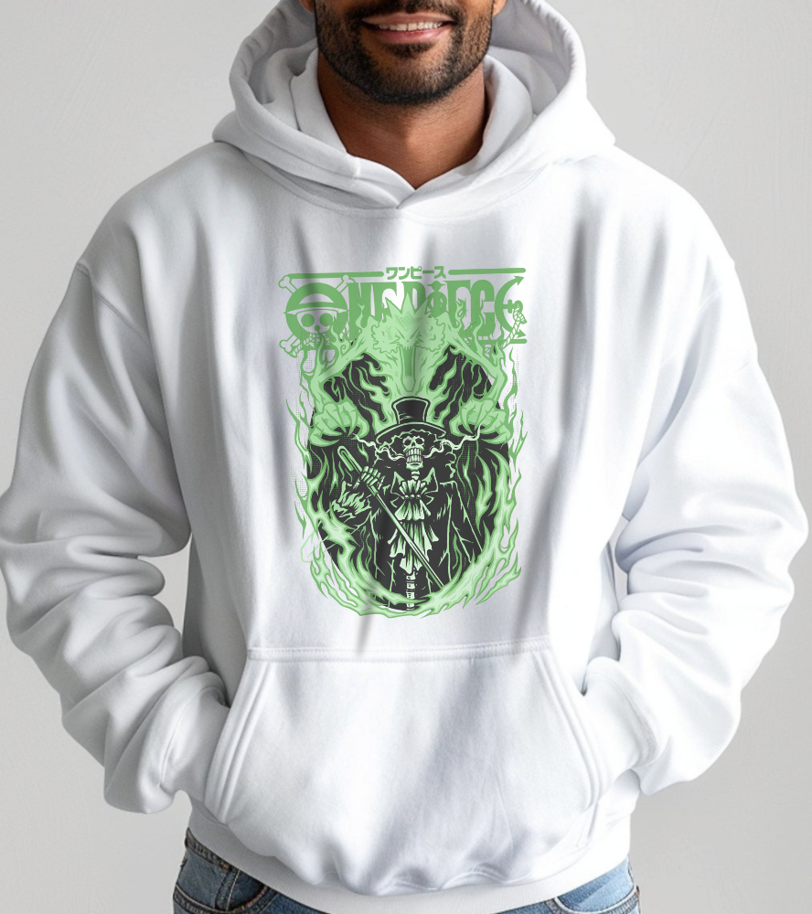 Brook One Piece Hoodie – 100% Cotton Anime Hooded Sweatshirt for Soul King Fans