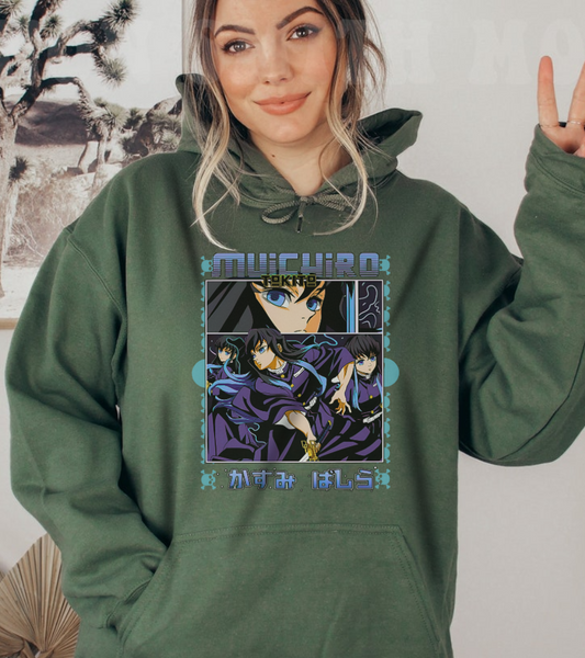 Muichiro Tokito Demon Slayer Hoodie – 100% Cotton Anime Hoodie for Mist Hashira Fans