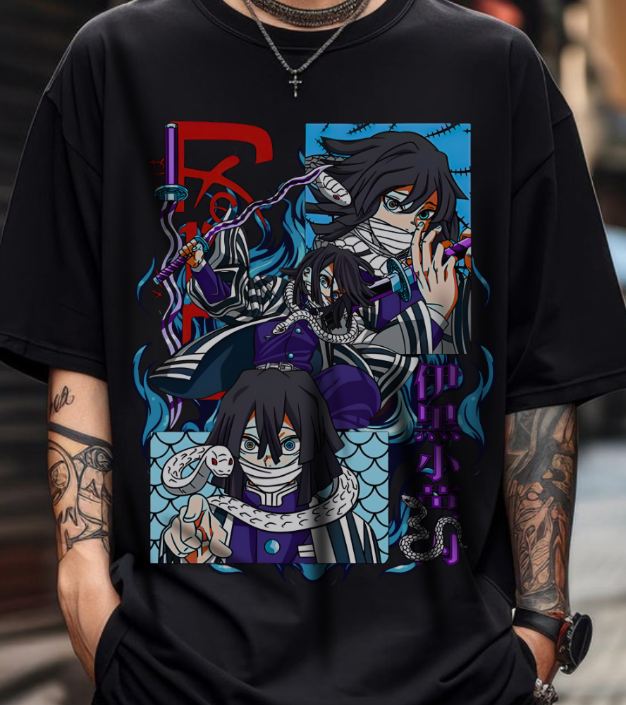 Obanai Iguro Demon Slayer T-Shirt – 100% Cotton Anime Shirt Featuring the Serpent Hashira