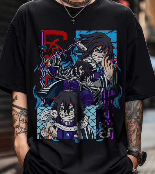 Obanai Iguro Demon Slayer T-Shirt – 100% Cotton Anime Shirt Featuring the Serpent Hashira