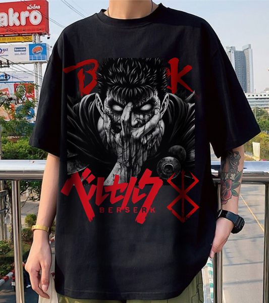 Guts Berserk T-Shirt – 100% Cotton Anime Tee Featuring the Black Swordsman