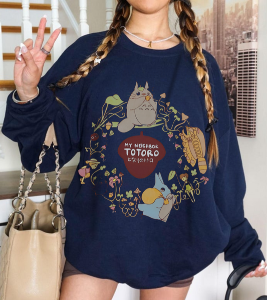 My Neighbor Totoro Sweatshirt – Cozy 100% Cotton Studio Ghibli Anime Pullover