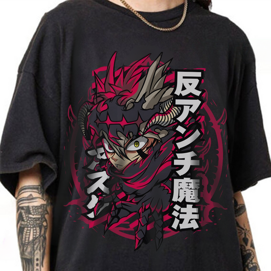 Asta Black Clover T-Shirt – 100% Cotton Anime Tee for Magic Knight Fans