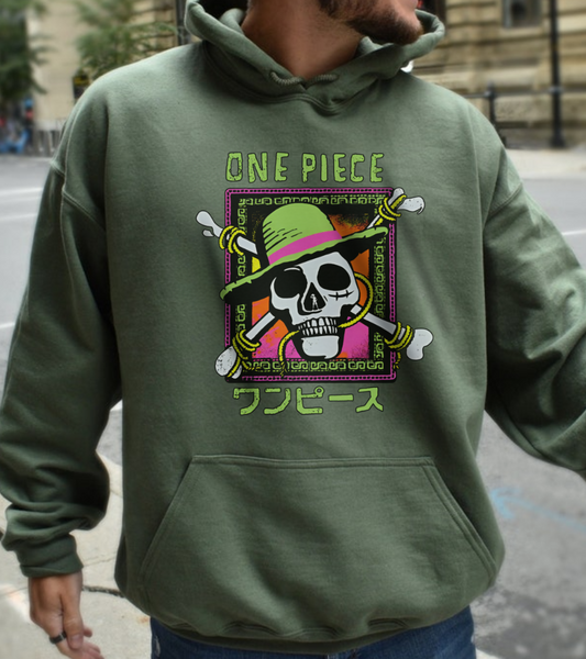 Straw Hat Pirates One Piece Hoodie – 100% Cotton Anime Pullover for True Fans