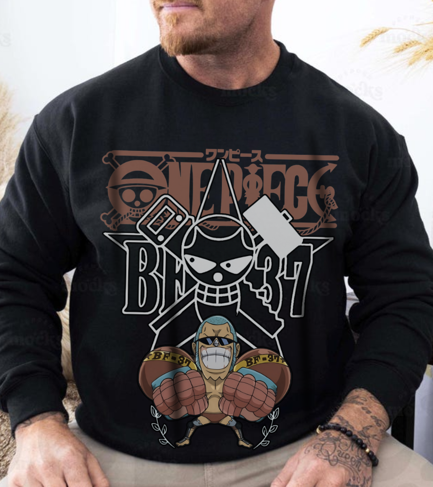 Franky One Piece Sweatshirt – 100% Cotton Anime Crewneck for True Fans